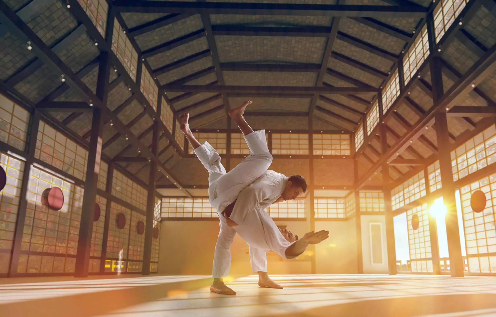 Exercises of judokas